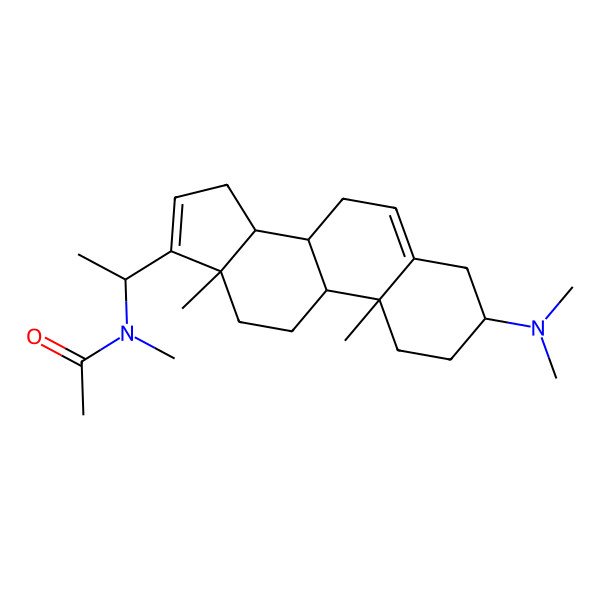 2D Structure of N-[1-[3-(dimethylamino)-10,13-dimethyl-2,3,4,7,8,9,11,12,14,15-decahydro-1H-cyclopenta[a]phenanthren-17-yl]ethyl]-N-methylacetamide