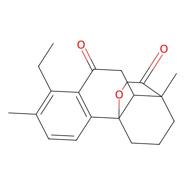 2D Structure of (1R,10S,11S)-6-ethyl-5,11-dimethyl-14-oxatetracyclo[9.3.3.01,10.02,7]heptadeca-2(7),3,5-triene-8,12-dione