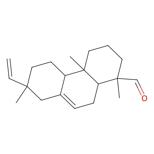 2D Structure of (1R,4aR,4bS,7R,10aR)-7-ethenyl-1,4a,7-trimethyl-3,4,4b,5,6,8,10,10a-octahydro-2H-phenanthrene-1-carbaldehyde