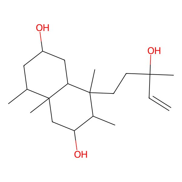 2D Structure of 8-(3-Hydroxy-3-methylpent-4-enyl)-4,4a,7,8-tetramethyl-1,2,3,4,5,6,7,8a-octahydronaphthalene-2,6-diol