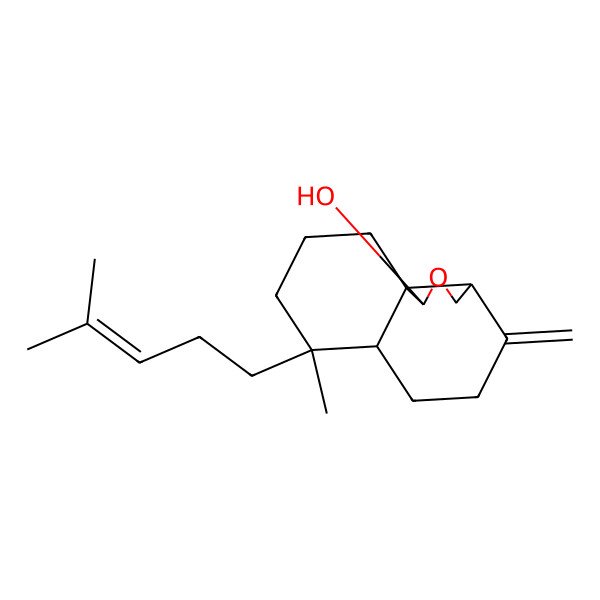 2D Structure of (1S,3aS,6aS,7S,10aR)-7-methyl-4-methylidene-7-(4-methylpent-3-enyl)-3,3a,5,6,6a,8,9,10-octahydro-1H-benzo[h][2]benzofuran-1-ol