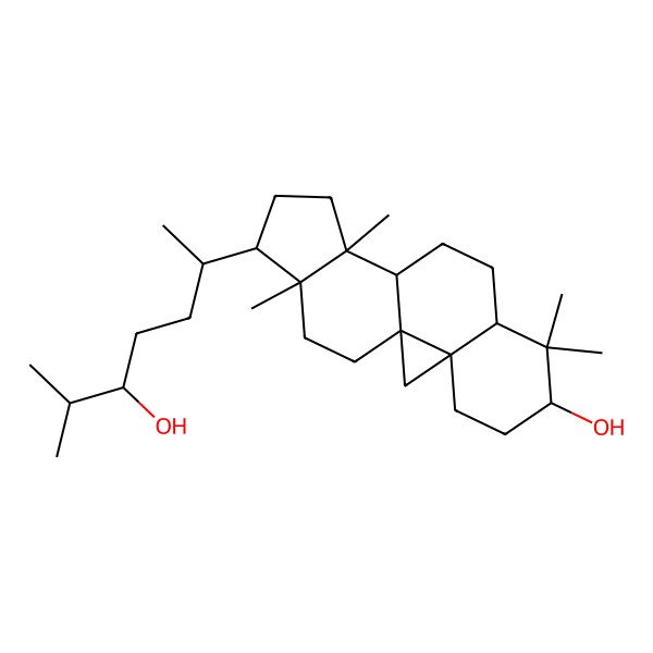 2D Structure of 15-(5-Hydroxy-6-methylheptan-2-yl)-7,7,12,16-tetramethylpentacyclo[9.7.0.01,3.03,8.012,16]octadecan-6-ol