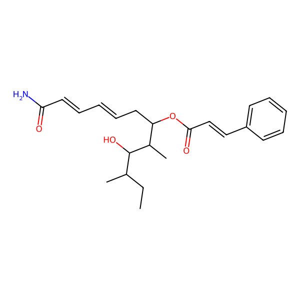 2D Structure of [(3S,4R,5R,6S,8E,10Z)-12-amino-4-hydroxy-3,5-dimethyl-12-oxododeca-8,10-dien-6-yl] (E)-3-phenylprop-2-enoate