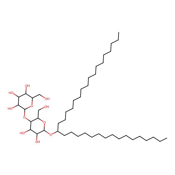 2D Structure of (2R,3S,4S,5S,6S)-2-[(2S,3R,4R,5S,6R)-4,5-dihydroxy-2-(hydroxymethyl)-6-tetratriacontan-17-yloxyoxan-3-yl]oxy-6-(hydroxymethyl)oxane-3,4,5-triol
