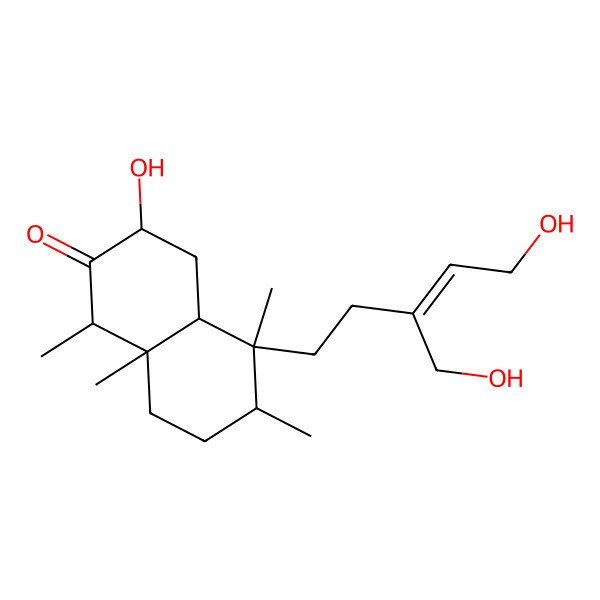 2D Structure of (1S,3R,4aR,5S,6R,8aS)-3-hydroxy-5-[(Z)-5-hydroxy-3-(hydroxymethyl)pent-3-enyl]-1,5,6,8a-tetramethyl-3,4,4a,6,7,8-hexahydro-1H-naphthalen-2-one