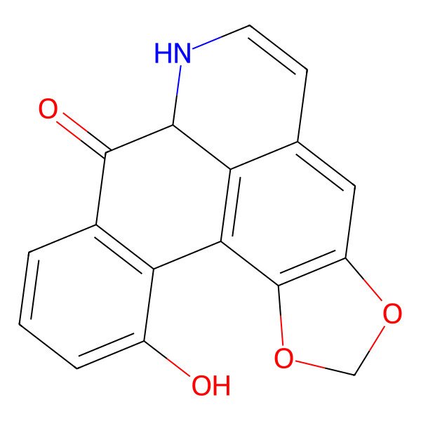 2D Structure of (12S)-18-hydroxy-3,5-dioxa-11-azapentacyclo[10.7.1.02,6.08,20.014,19]icosa-1(20),2(6),7,9,14(19),15,17-heptaen-13-one