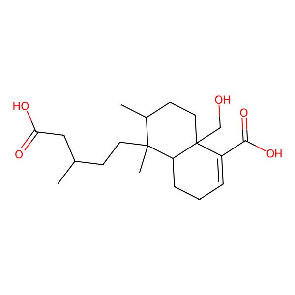 2D Structure of 5-(4-Carboxy-3-methylbutyl)-8a-(hydroxymethyl)-5,6-dimethyl-3,4,4a,6,7,8-hexahydronaphthalene-1-carboxylic acid