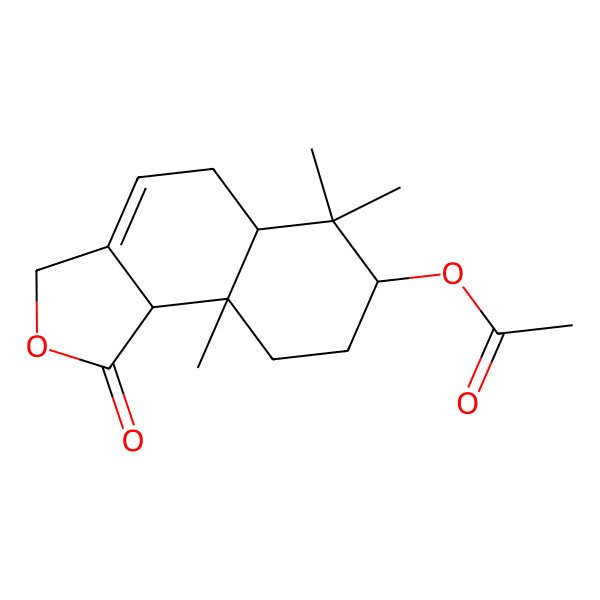 2D Structure of [(5aR,7S,9aS,9bR)-6,6,9a-trimethyl-1-oxo-5,5a,7,8,9,9b-hexahydro-3H-benzo[e][2]benzofuran-7-yl] acetate