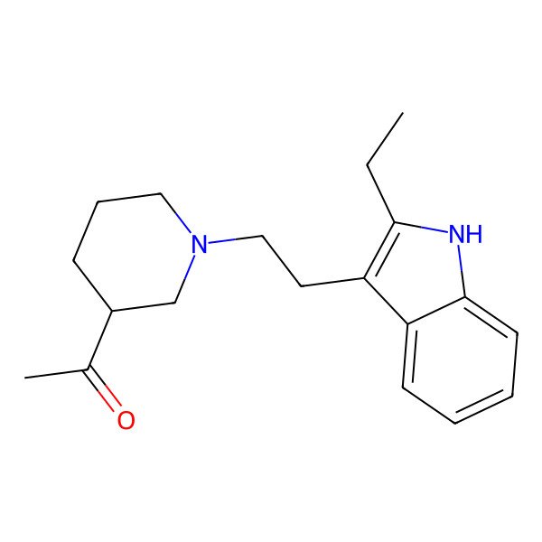 2D Structure of 1-{1-[2-(2-Ethyl-1H-indol-3-yl)ethyl]piperidin-3-yl}ethan-1-one