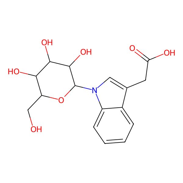 2D Structure of 1-(1-b-Glucopyranosyl)-1H-indole-3-acetic acid