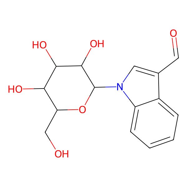 2D Structure of 1-(1-b-Glucopyranosyl)-1H-indole-3-carbaldehyde