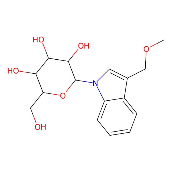 2D Structure of 1-(1-b-Glucopyranosyl)-3-(methoxymethyl)-1H-indole