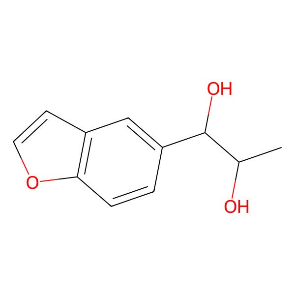 2D Structure of 1-(1-Benzofuran-5-yl)propane-1,2-diol