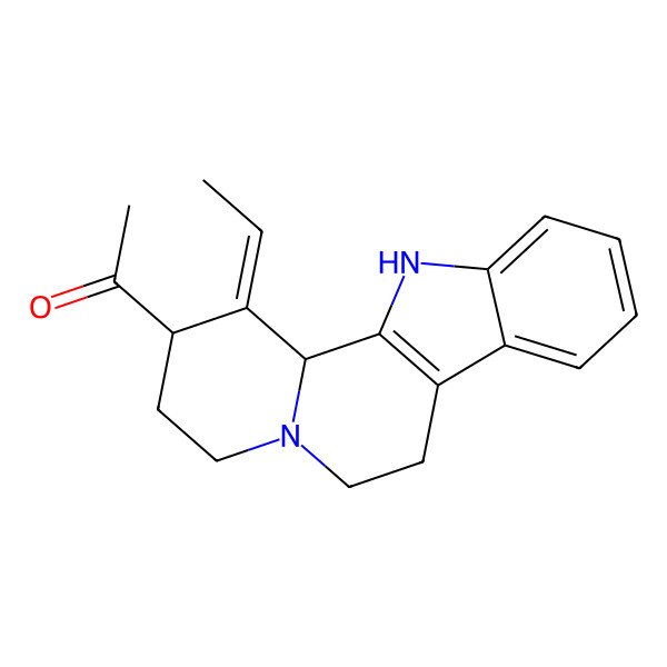 2D Structure of 1-(1-ethylidene-3,4,6,7,12,12b-hexahydro-2H-indolo[2,3-a]quinolizin-2-yl)ethanone