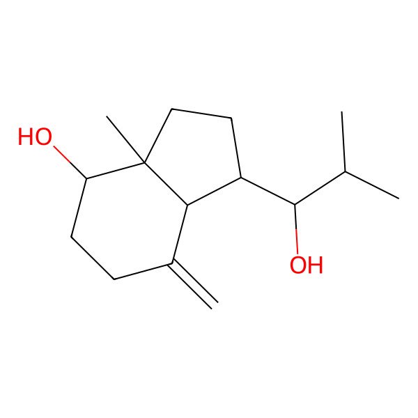 2D Structure of 1-(1-hydroxy-2-methylpropyl)-3a-methyl-7-methylidene-2,3,4,5,6,7a-hexahydro-1H-inden-4-ol