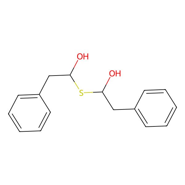 2D Structure of 1-(1-Hydroxy-2-phenylethyl)sulfanyl-2-phenylethanol 2D Structure of 1-(1-Hydroxy-2-phenylethyl)sulfanyl-2-phenylethanol