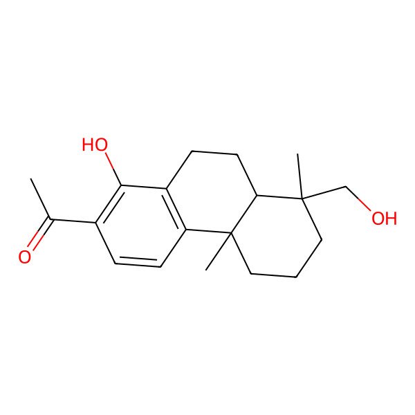 2D Structure of 1-[1-Hydroxy-8-(hydroxymethyl)-4b,8-dimethyl-5,6,7,8a,9,10-hexahydrophenanthren-2-yl]ethanone