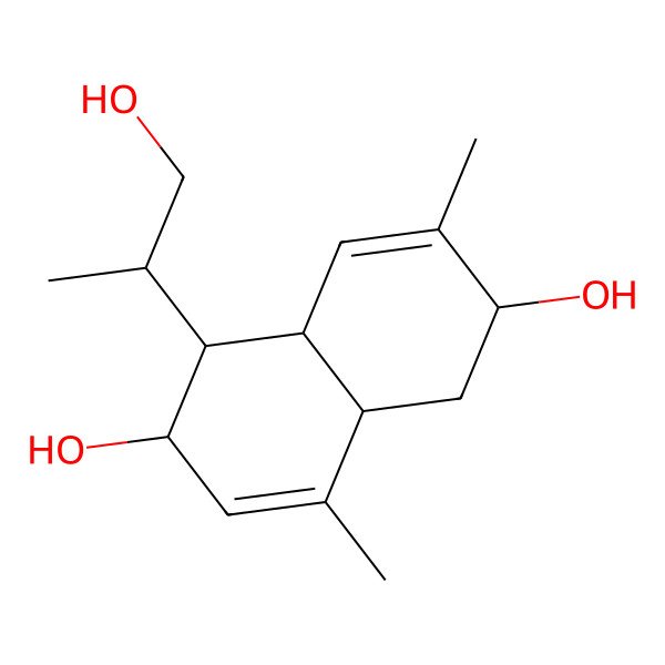 2D Structure of 1-(1-Hydroxypropan-2-yl)-4,7-dimethyl-1,2,4a,5,6,8a-hexahydronaphthalene-2,6-diol
