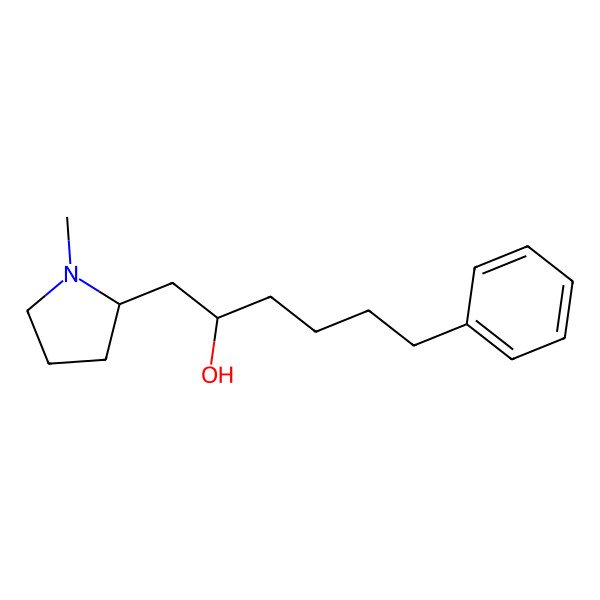 2D Structure of 1-(1-Methylpyrrolidin-2-yl)-6-phenylhexan-2-ol