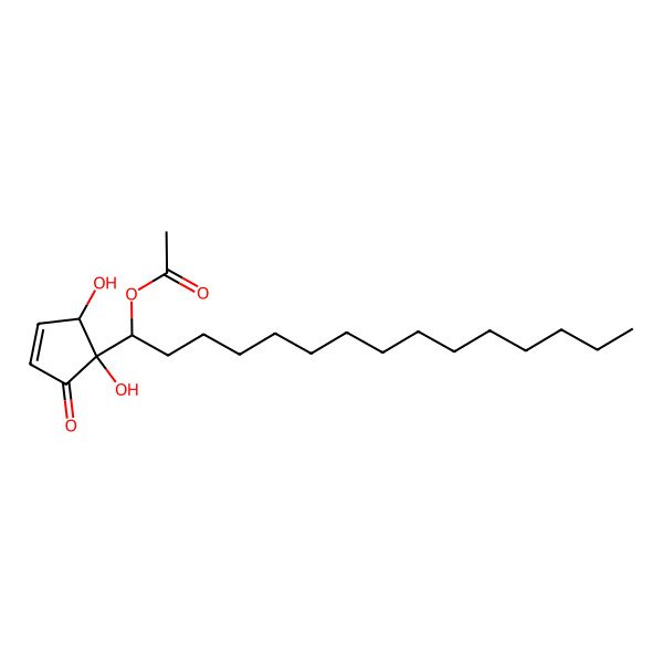 2D Structure of 1-(1,2-Dihydroxy-5-oxocyclopent-3-en-1-yl)pentadecyl acetate