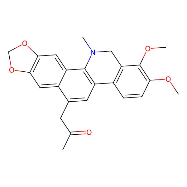 2D Structure of 1-(1,2-dimethoxy-12-methyl-13H-[1,3]benzodioxolo[5,6-c]phenanthridin-6-yl)propan-2-one