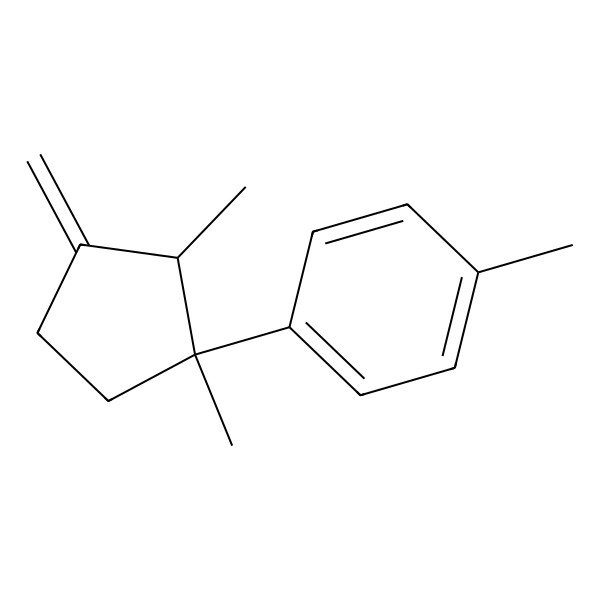 2D Structure of 1-(1,2-Dimethyl-3-methylenecyclopentyl)-4-methylbenzene