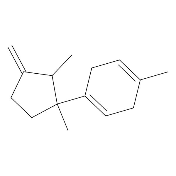 2D Structure of 1-(1,2-Dimethyl-3-methylidenecyclopentyl)-4-methylcyclohexa-1,4-diene