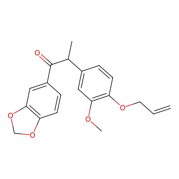 2D Structure of 1-(1,3-Benzodioxol-5-yl)-2-(3-methoxy-4-prop-2-enoxyphenyl)propan-1-one
