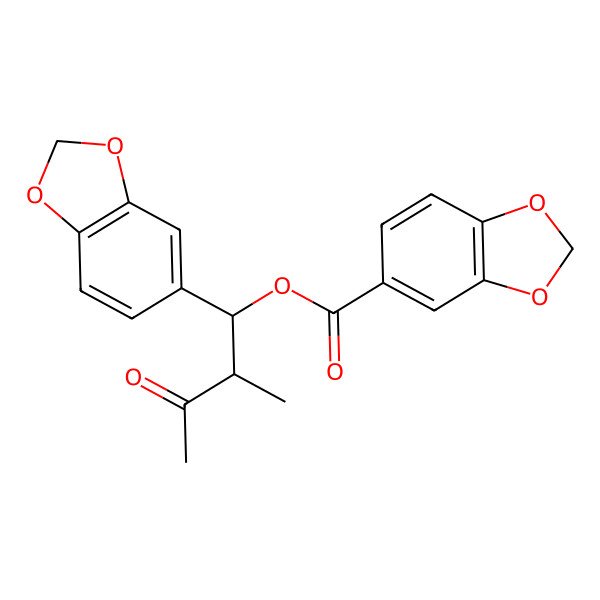 2D Structure of [1-(1,3-Benzodioxol-5-yl)-2-methyl-3-oxobutyl] 1,3-benzodioxole-5-carboxylate