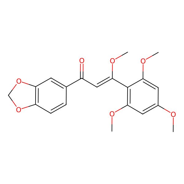 2D Structure of 1-(1,3-Benzodioxol-5-yl)-3-methoxy-3-(2,4,6-trimethoxyphenyl)prop-2-en-1-one