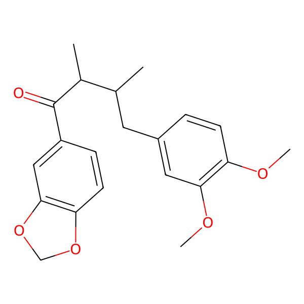 2D Structure of 1-(1,3-Benzodioxol-5-yl)-4-(3,4-dimethoxyphenyl)-2,3-dimethylbutan-1-one 2D Structure of 1-(1,3-Benzodioxol-5-yl)-4-(3,4-dimethoxyphenyl)-2,3-dimethylbutan-1-one