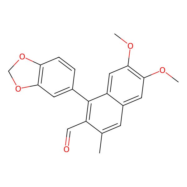 2D Structure of 1-(1,3-Benzodioxol-5-yl)-6,7-dimethoxy-3-methylnaphthalene-2-carbaldehyde