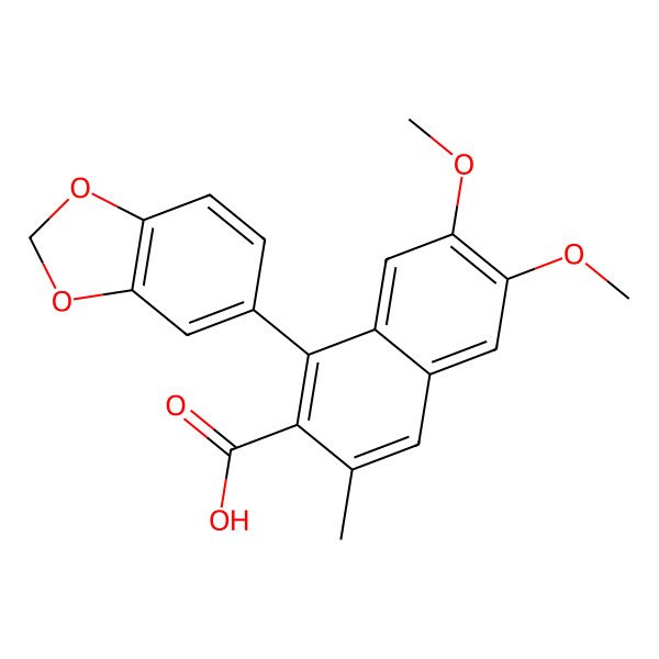 2D Structure of 1-(1,3-Benzodioxol-5-yl)-6,7-dimethoxy-3-methylnaphthalene-2-carboxylic acid