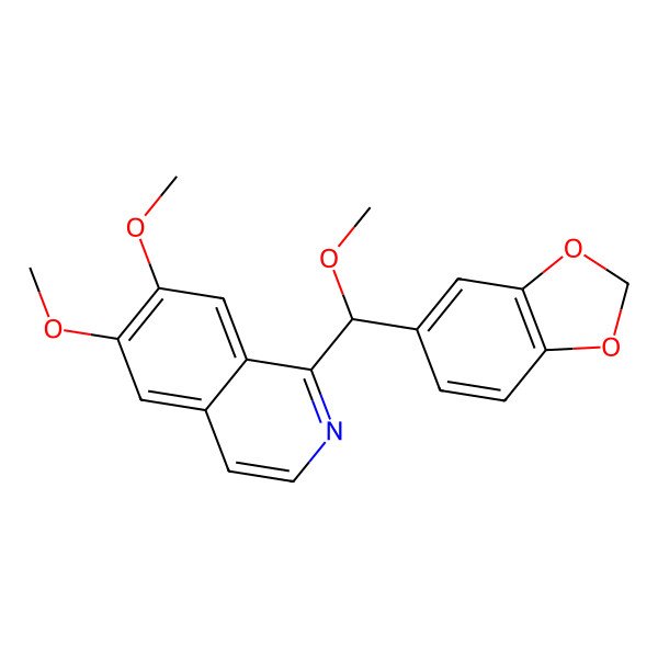 2D Structure of 1-[1,3-Benzodioxol-5-yl(methoxy)methyl]-6,7-dimethoxyisoquinoline
