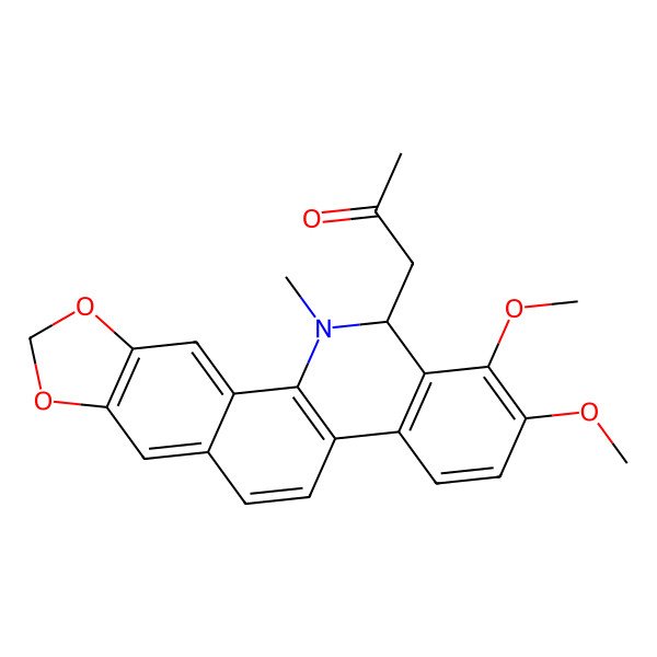 2D Structure of 1-[(13R)-1,2-dimethoxy-12-methyl-13H-[1,3]benzodioxolo[5,6-c]phenanthridin-13-yl]propan-2-one