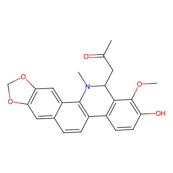 2D Structure of 1-[(13R)-2-hydroxy-1-methoxy-12-methyl-13H-[1,3]benzodioxolo[5,6-c]phenanthridin-13-yl]propan-2-one