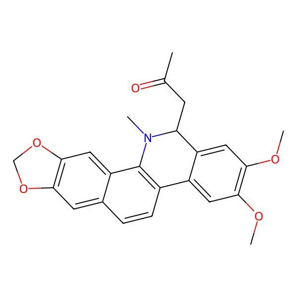 2D Structure of 1-[(13S)-2,3-dimethoxy-12-methyl-13H-[1,3]benzodioxolo[5,6-c]phenanthridin-13-yl]propan-2-one