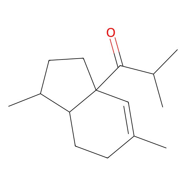 2D Structure of 1-(1,5-Dimethyl-1,2,3,6,7,7a-hexahydroinden-3a-yl)-2-methylpropan-1-one 2D Structure of 1-(1,5-Dimethyl-1,2,3,6,7,7a-hexahydroinden-3a-yl)-2-methylpropan-1-one