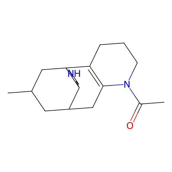 2D Structure of 1-(16-Methyl-6,14-diazatetracyclo[7.5.3.01,10.02,7]heptadec-2(7)-en-6-yl)ethanone