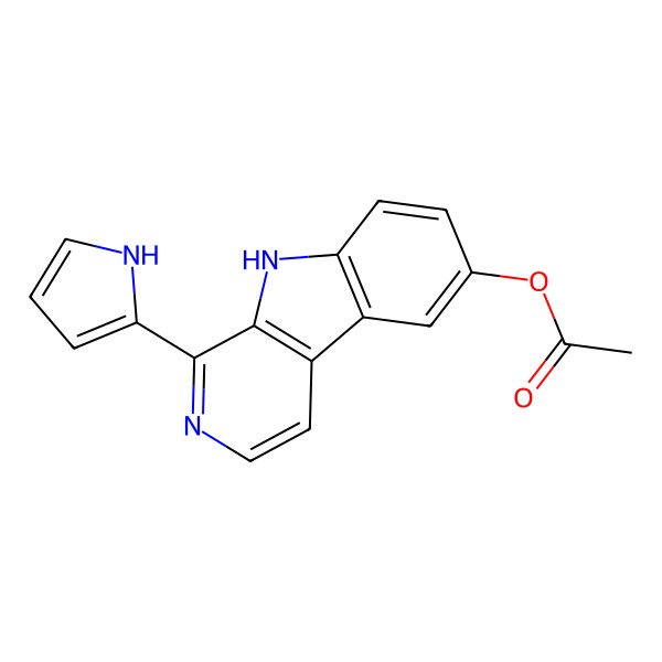 2D Structure of [1-(1H-pyrrol-2-yl)-9H-pyrido[3,4-b]indol-6-yl] acetate