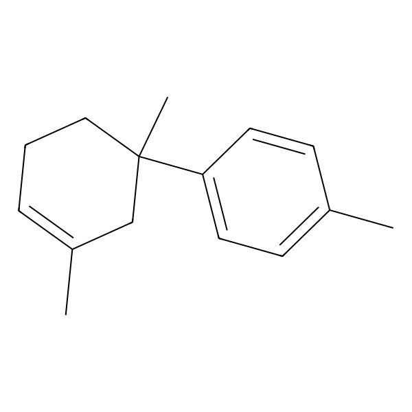2D Structure of 1-[(1R)-1,3-dimethylcyclohex-3-en-1-yl]-4-methylbenzene
