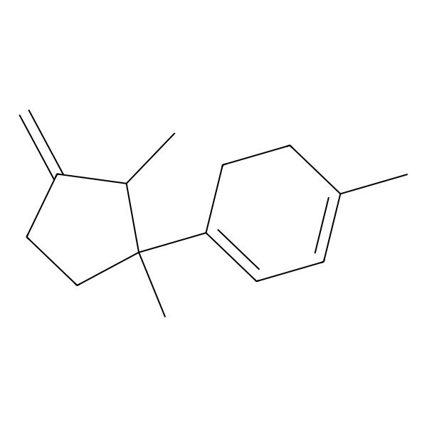 2D Structure of 1-[(1R,2S)-1,2-dimethyl-3-methylidenecyclopentyl]-4-methylcyclohexa-1,3-diene