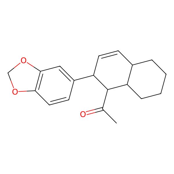 2D Structure of 1-[(1R,2S,4aR,8aS)-2-(1,3-benzodioxol-5-yl)-1,2,4a,5,6,7,8,8a-octahydronaphthalen-1-yl]ethanone