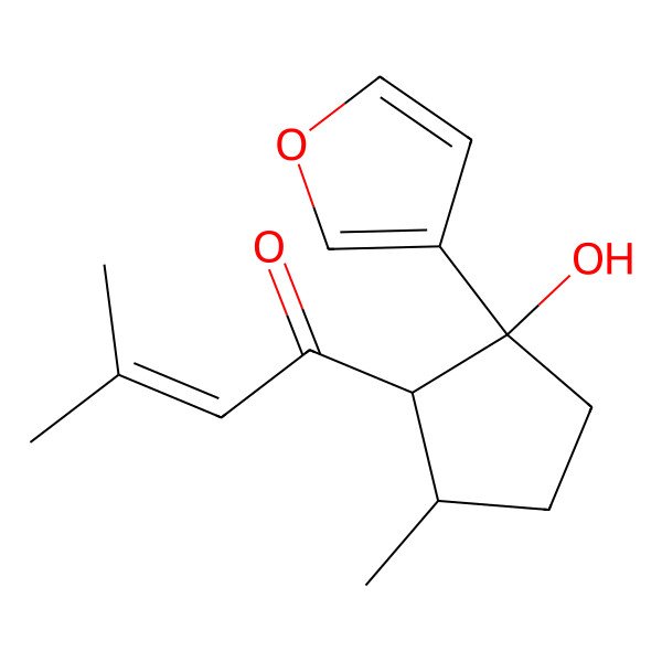 2D Structure of 1-[(1R,2S,5S)-2-(furan-3-yl)-2-hydroxy-5-methylcyclopentyl]-3-methylbut-2-en-1-one