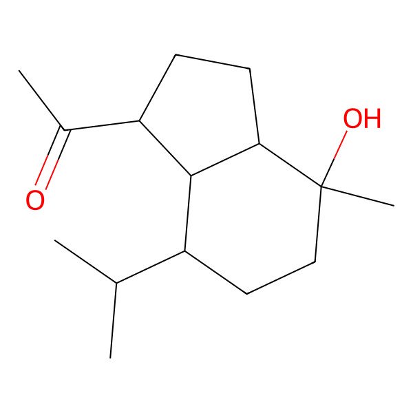 2D Structure of 1-[[(1R,3abeta,7aalpha)-Octahydro-4beta-hydroxy-4-methyl-7alpha-isopropyl-1H-inden]-1-yl]ethanone