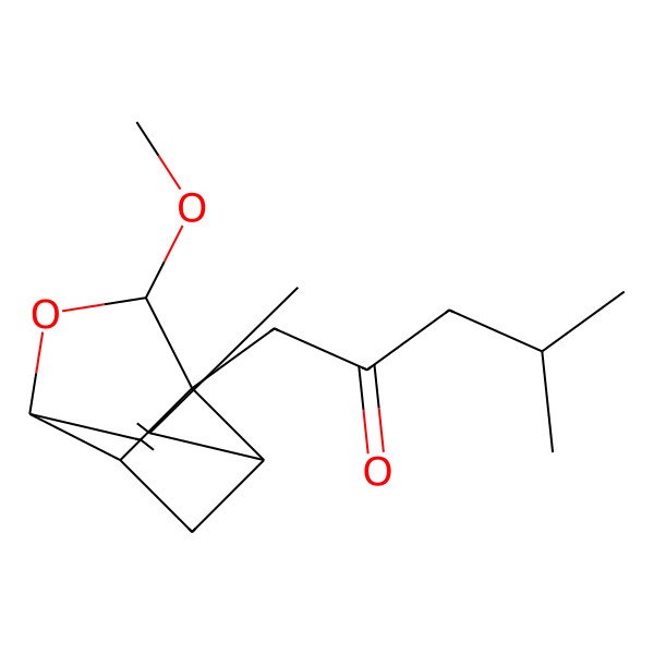 2D Structure of 1-[(1R,3R,6R,8S,9R)-8-methoxy-4-methyl-7-oxatricyclo[4.3.0.03,9]non-4-en-9-yl]-4-methylpentan-2-one