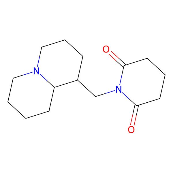 2D Structure of 1-[[(1R,8AR)-2,3,4,5,6,7,8,8A-Octahydro-1H-quinolizin-1-YL]methyl]pipe ridine-2,6-dione