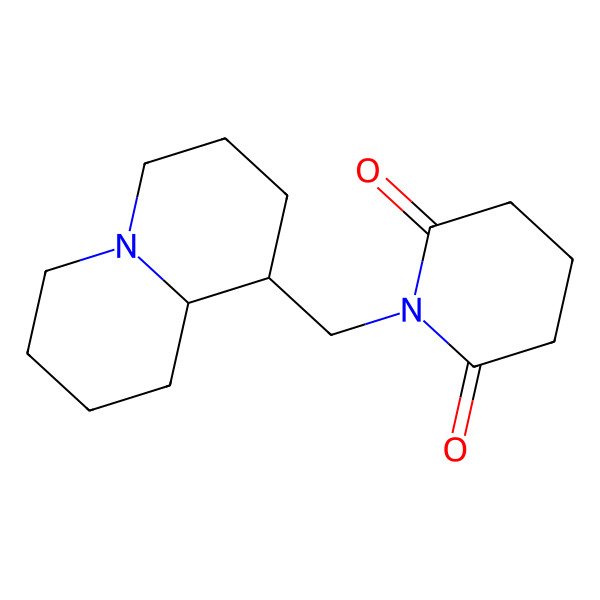 2D Structure of 1-[[(1R,9aS)-2,3,4,6,7,8,9,9a-octahydro-1H-quinolizin-1-yl]methyl]piperidine-2,6-dione