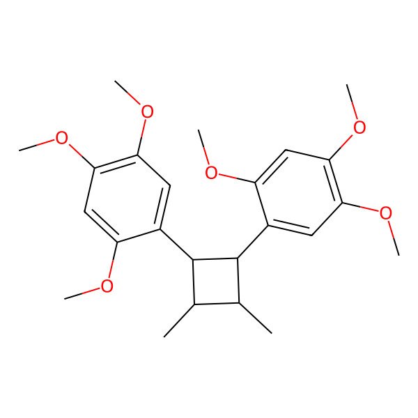 2D Structure of 1-[(1S,2S,3S,4S)-2,3-dimethyl-4-(2,4,5-trimethoxyphenyl)cyclobutyl]-2,4,5-trimethoxybenzene