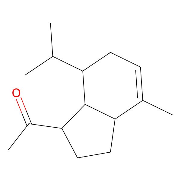 2D Structure of 1-[(1S,3aR,7S,7aR)-4-methyl-7-propan-2-yl-2,3,3a,6,7,7a-hexahydro-1H-inden-1-yl]ethanone